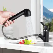 DazHom Küchenarmatur Wasserhahn Küche ausziehbar Spültischarmatur Mischbatterie Armatur Küche mit Brause Schwarz