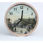 Tulup Holzuhr 20fi cm wanduhr - Postkarte Retro City
