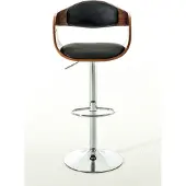 CLP 2er Set Barhocker Kingston C Kunstleder walnuss/schwarz