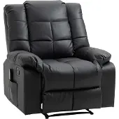 Dopwii Massagesessel, Relaxsessel, 8 Vibrationspunkte, Liegefunktion, Kunstleder, schwarz, 94x99x99cm