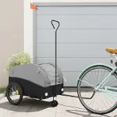 vidaXL Fahrradanhänger Schwarz und Grau 45 kg Eisen 94147
