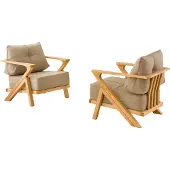 AEA Elegante Beigefarbene Stoffsessel im modernen Design, komfortabel