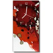 Tulup Glasuhr Wanduhr Küchenuhr Echt-Glas 30x60 Flecken Mehrfarbig