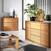 Lomadox Wohnzimmermöbel Set 2-teilig modern in Eiche FABRIANO-161
