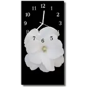 Tulup Glasuhr Wanduhr Küchenuhr Echt-Glas 30x60 Blume Mehrfarbig