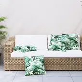 vidaXL Möbel Sofakissen 4 Stk. Blattmuster 40x40 cm Stoff - Gartenmöbelauflagen 360371