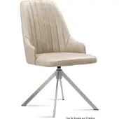 58 aufm Kessel Esszimmerstuhl drehbar (2er-Set) Davorka 52x91x60 Edelstahl/Natur
