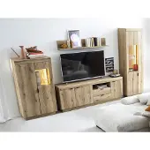 Freiraum Wohnwand >Delamar< (4-teilig) in Evoke Eiche Nachbildung - 328x197x40 (BxHxT)