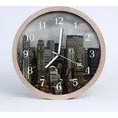 Tulup Holzuhr 30fi cm wanduhr - Stadtgebäude Stadt