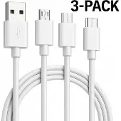 H24z Micro-USB Ladekabel – Schnelllade- & Datenkabel, robust und flexibel – 3er Pack