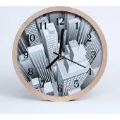 Tulup Holzuhr 30fi cm wanduhr - 3D-Gebäude in der Stadt