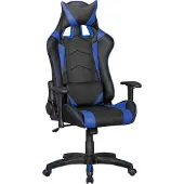 Fun-Möbel Drehstuhl Bürostuhl Chefsessel GAMING 1- Schwarz / Blau