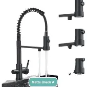 OEM Küchenarmatur, 360 Grad Drehung, Wasseraufbereitung, Matte schwarz a
