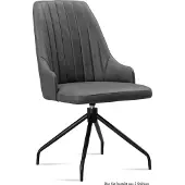 58 aufm Kessel Esszimmerstuhl drehbar (2er-Set) Doreen 52x91x60 Schwarz/Grau