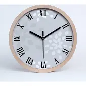 Tulup Holzuhr 20fi cm wanduhr - schwarze Spitzen - Blumenmuster