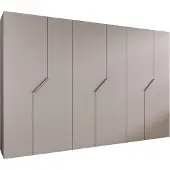 MEBLE KRYSPOL Schrank 300x202x52 cm mit Kleiderstange, 6xTür, ANDREW, Kaschmir, Griff Kaschmir