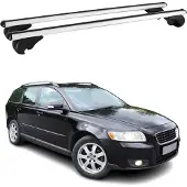 Omtec Dachträger für Volvo V50 2004-2012 Gepäckträger Grundträger Aluminium Silber 2x