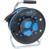Kalle-das-Kabel Schuko Kabeltrommel PUR H07BQ-F 25 m 3G 2,5 mm² 3x Schuko-Steckdose EXTREME BLAU IP44