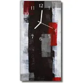 Tulup Glasuhr Wanduhr Küchenuhr Echt-Glas 30x60 Abstrakt Mehrfarbig