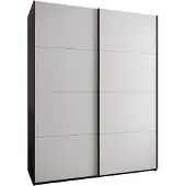 MEBLE KRYSPOL LUX 1 Kleiderschrank - 245,5x200x64cm - Schwarz, Weiß, Schwarz