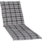 Green Spirit Gartenliege Auflage Belgrad, Motiv - Karo, grau, 193x60x6cm