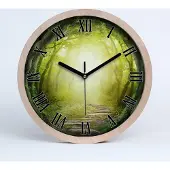 Tulup Holzuhr 25fi cm wanduhr - schwarze Spitzen - Tunnel der Bäume