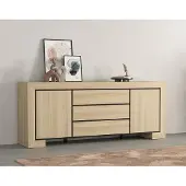 Lomadox Wohnmöbel in Eiche modern mit Lowboard, Sideboard & Couchtisch, 3-teilig - CERIALE-83