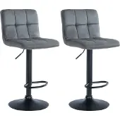 CLP 2er Set Barhocker Peru Samt schwarz dunkelgrau
