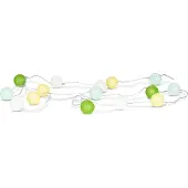 Levandeo 15er Lichterkette Ø4cm LED Kugeln Girlande Lampions Baumwolle Grün Deko