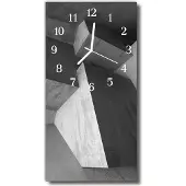 Tulup Glasuhr Wanduhr Küchenuhr Echt-Glas 30x60 Marmor Grau