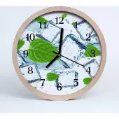 Tulup Holzuhr 30fi cm wanduhr - Eis Minze Eis