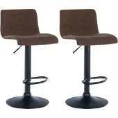 CLP 2er Set Barhocker Branford Stoff braun