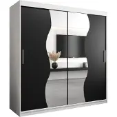 MEBLE KRYSPOL Kleiderschrank, Schiebetürenschrank Schlafzimmer, Schrank mit Spiegel MADRYT 200 cm