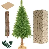 Springos Künstlicher Weihnachtsbaum Kiefer Naturstamm Jutesack 220 cm