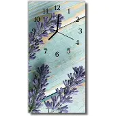 Tulup Glasuhr Wanduhr Küchenuhr Echt-Glas 30x60 Lavendel Lila