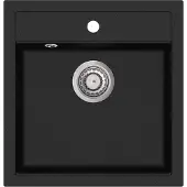 Gurari SQT 100-601 W, Einbau Granitspüle Schwarz, inkl. Siphon, 49x51
