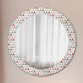 Tulup Runder dekorativer Wandspiegel - Geometrisches Muster - Rund: Ø70 cm