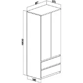 Pressiode Kleiderschrank Garderobe Mehrzweckschrank Mit Spiegel EICHE SONOMA