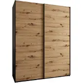 MEBLE KRYSPOL LUX 1 Kleiderschrank - 245,5x190x64cm - Schwarz, Artisan, Schwarz