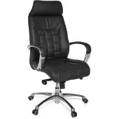 Möbelando Bürostuhl Echtleder schwarz bis 120kg Schreibtischstuhl Wippfunktion Chefsessel Armlehnen Drehstuhl X-XL