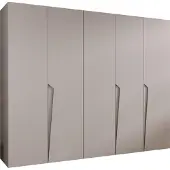 MEBLE KRYSPOL Schrank 250x202x52 cm mit Kleiderstange, 5xTür, PIANO, Kaschmir, Griff Kaschmir