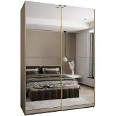 MEBLE KRYSPOL LUX 2 Schrank - 245,5x170x64cm - Kaschmir, Kaschmir, Gold