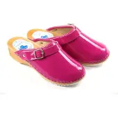 Aves-24 CLOGS Pantolette Sandalette Holz Leder Holzschuhe Holzclogs Damen Klotschen Rosa 37