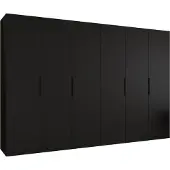 MEBLE KRYSPOL , Kleiderschrank, Schrank 300 cmx202x52, Schwarz, Schwarz