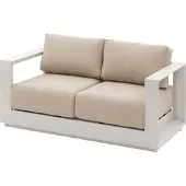 Hespéride Gartensofa "allure" hafer &amp zebrano beige 2-sitzer aus aluminium und polyester -
