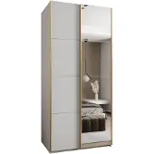 MEBLE KRYSPOL LUX 3 Schrank - 245,5x110x64cm - Weiß, Weiß, Gold
