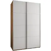 MEBLE KRYSPOL LUX 1 Kleiderschrank - 245,5x150x64cm - Artisan, Weiß, Silber