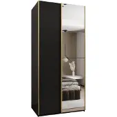 MEBLE KRYSPOL LUX 3 Schrank - 245,5x120x64cm - Schwarz, Schwarz, Gold