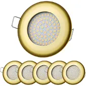 Sweet Led LED Einbaustrahler 6er Pack Flach rund gold 3,5W kaltweiß