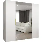 MEBLE KRYSPOL , Kleiderschrank, Schrank 200 cmx202x52, Weiß, Gold